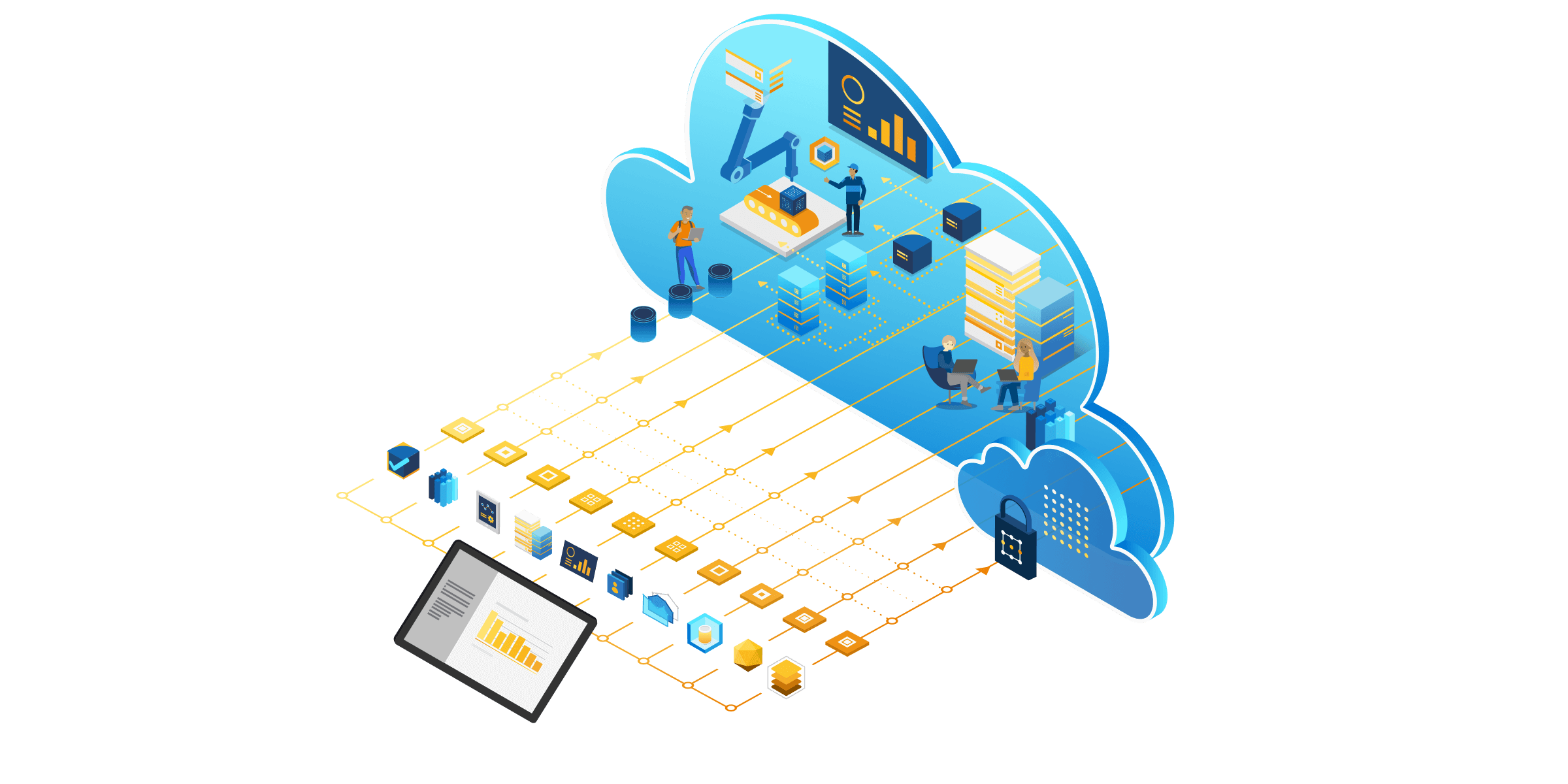 Иллюстрация isometric технических компонентов для служб выездное обслуживание.